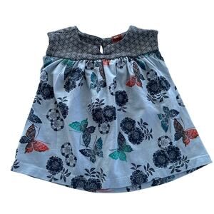 Adorable Tea Collection Blue Floral Dress (3-6 Months)